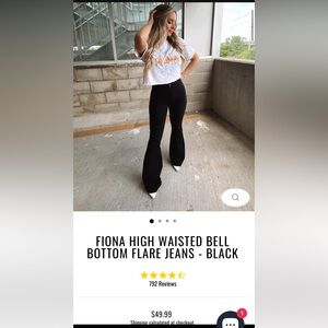 Fiona High-Waisted flare black jeans